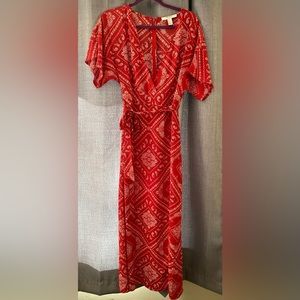 Forever 21 Contemporary Red Bandana Wrap Maxi Dress- Women’s Medium
